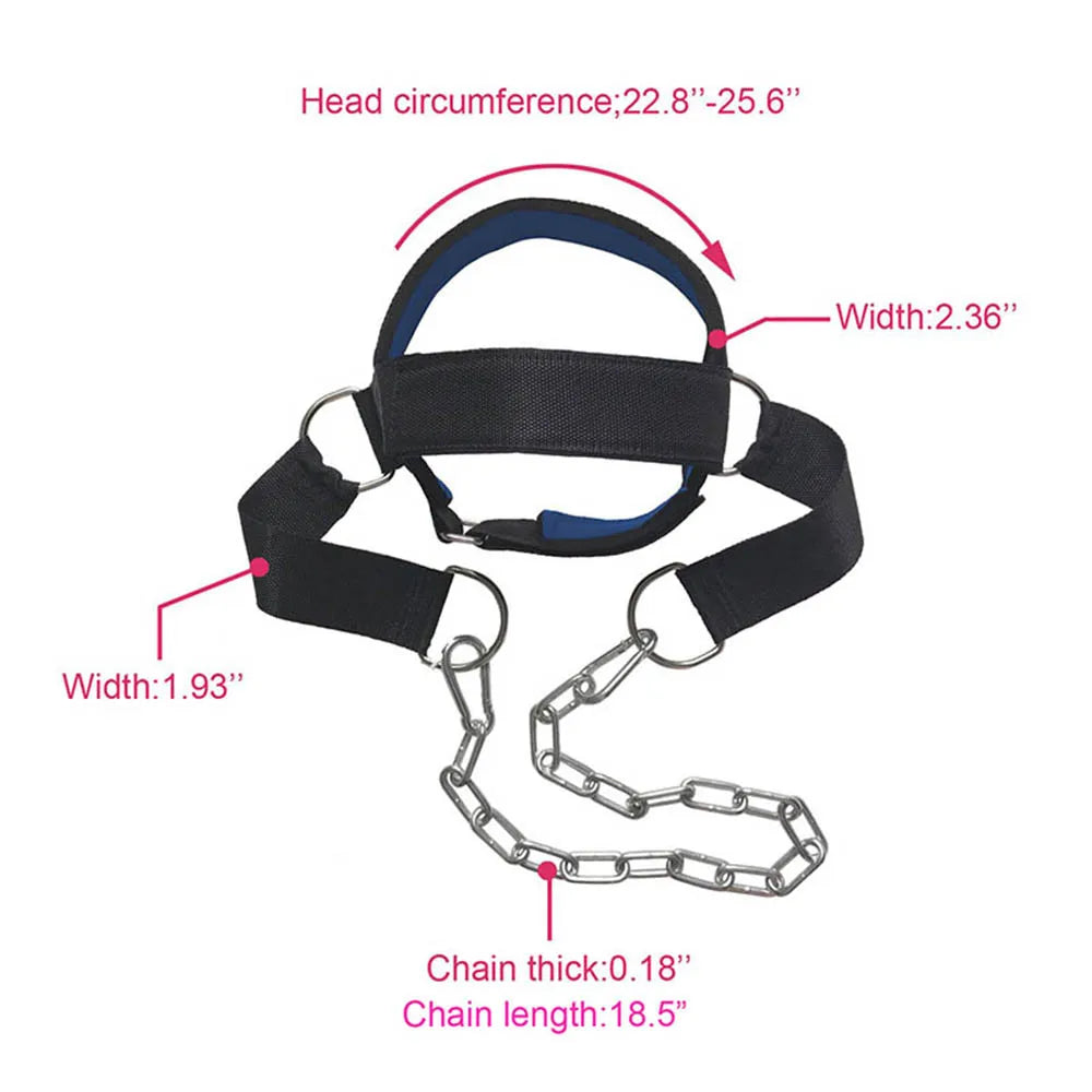 Neck Training Head Harness with Steel Chain
